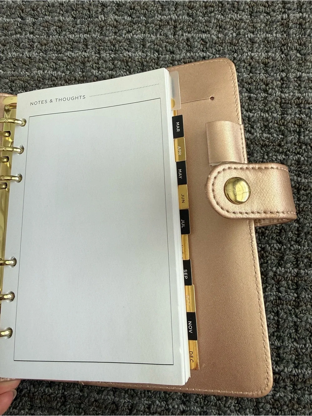 Rose Gold Planner with Gold Hardware